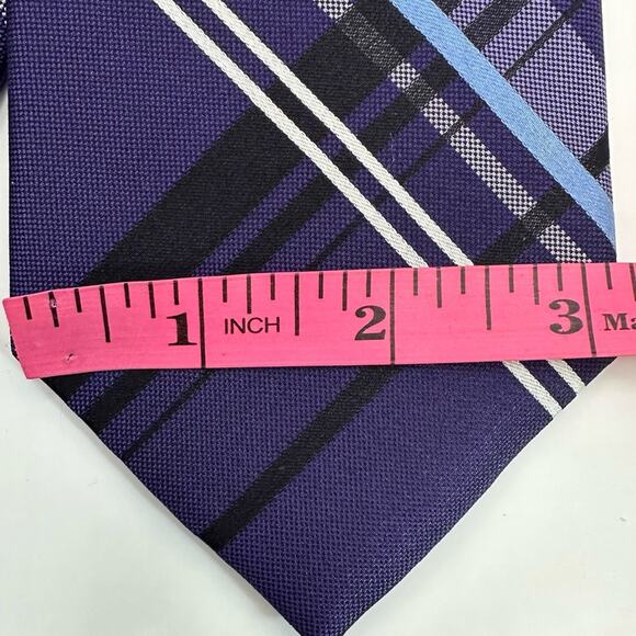 Van Heusen 100% Silk FLEXTIE Neck tie NWT NEW Purple Plaid Classic Work Career - Picture 7 of 13
